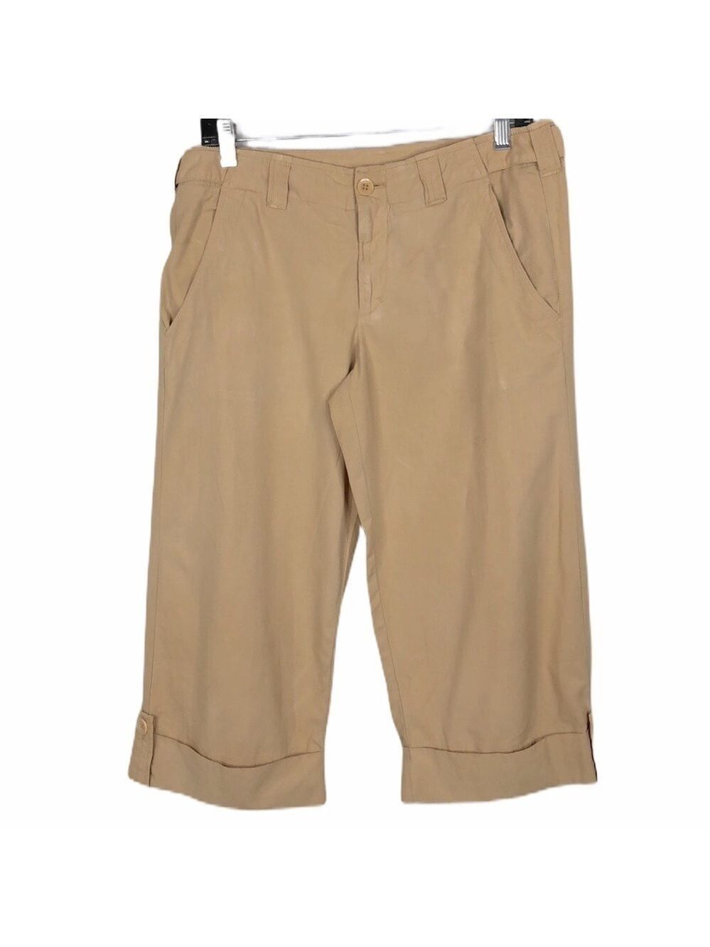 Vince Khaki wide leg cropped roll up pants SZ 4